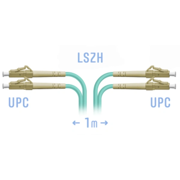 Optik patchcord LC/UPC MM Dupleks, 1 m