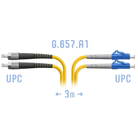 Optik patch-kord LC/UPC-FC/UPC SM Duplex 3 metr