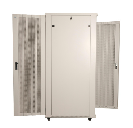 Шкаф напольный 42U 600*800*2000 мм, перфорированная дверь, белый