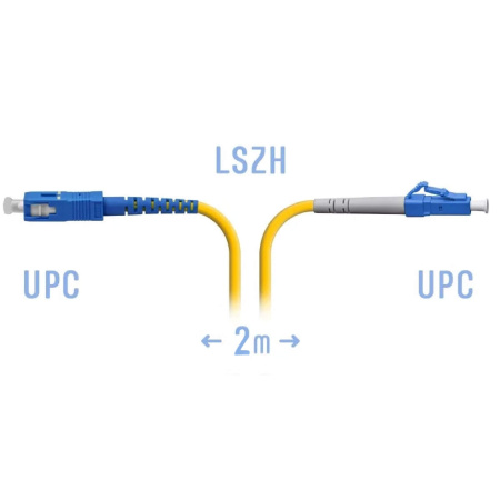 Optik patch-kord LC/UPC-SC/UPC SM 2 metr