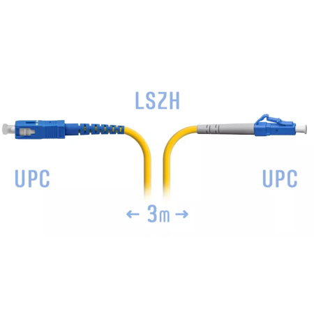 Патчкорд оптический LC/UPC-SC/UPC SM 3 метра