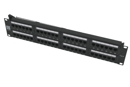 Коммутационная панель Pixietech, 19" неэкранированная, 2U, 48 портов, cat.6