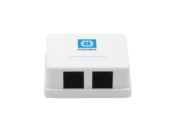 Pixietech rozetkasi (tashqi), CAT5e UTP RJ-45, 2 port