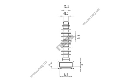 Neylon tygamlar uchun "kolye" dyubel, 6mm, 100 dona