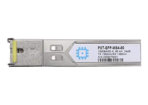 SFP WDM moduli, uzatish masofasi 80 km gacha (24 dB), 1490/1550 nm.