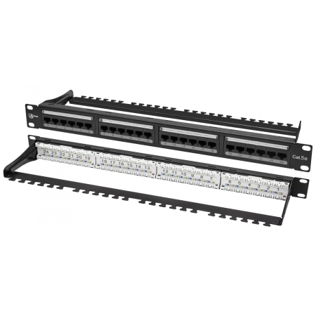 Pixietech kommutatsiya paneli, 19", 1U, 24 port, cat.5e