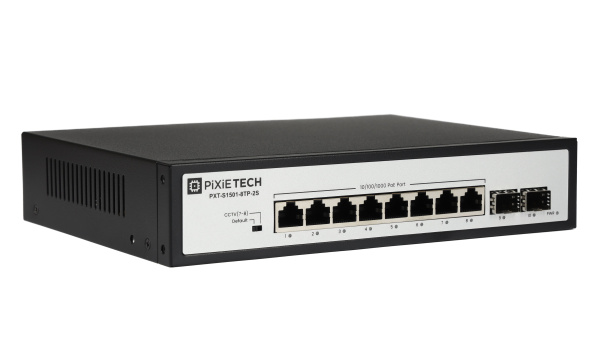 Неуправляемый PoE коммутатор Pixietech PXT-S1501-8TP-2S