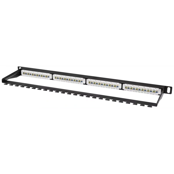 Коммутационная панель Pixietech, 19" неэкранированная, 0.5U, 24 порта, cat.6