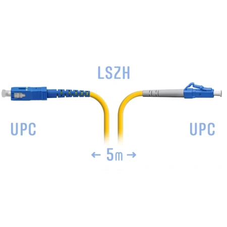 Optik patch-kord LC/UPC-SC/UPC SM 5 metr