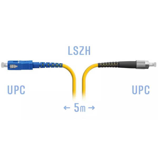 Optik patch-kord FC/UPC-SC/UPC SM 5 metr