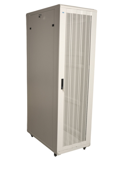 Zaminli shkaf 42U 600*800*2000 mm, teshikli eshik, oq