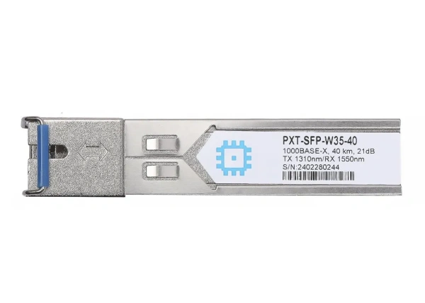 SFP WDM moduli, uzatish masofasi 40 km gacha (21 dB), 1310 nm.