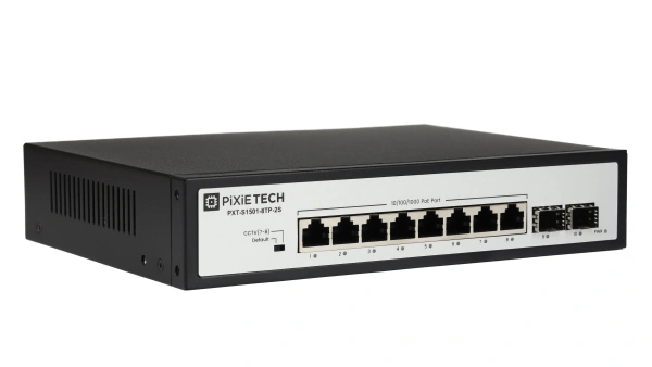 Pixietech PXT-S1501-8TP-2S boshqarilmaydigan PoE kommutator