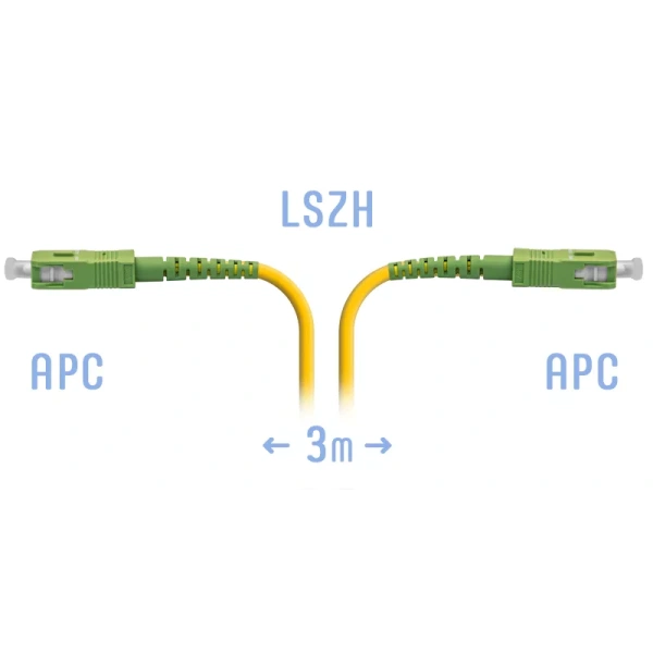 Optik patch-kord SC/APC SM 3 metr