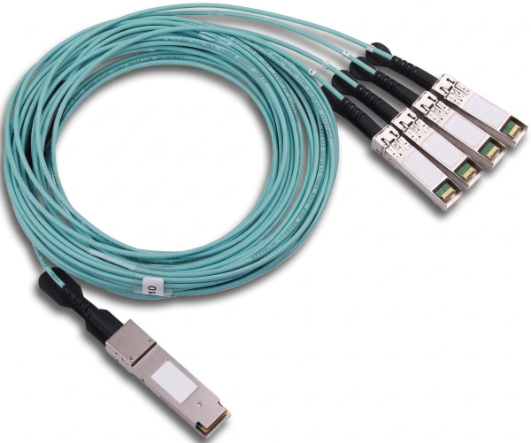 Модуль 100G, QSFP28 - 4 x SFP28 AOC, дальность до 5 м