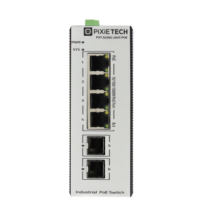 Управляемый промышленный POE коммутатор L2 PXT-S250G-2S4T-POE
