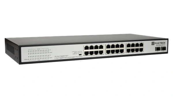 Pixietech PXT-S1501-24TP-2S boshqarilmaydigan PoE kommutatori
