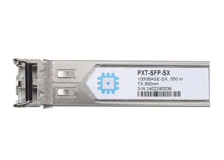 SFP optik moduli, uzatish masofasi 550 m gacha (7.5 dB), 850 nm.