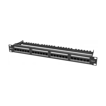 Pixietech kommutatsiya paneli, 19" ekransizlangan, 1U, 24 port, cat.6