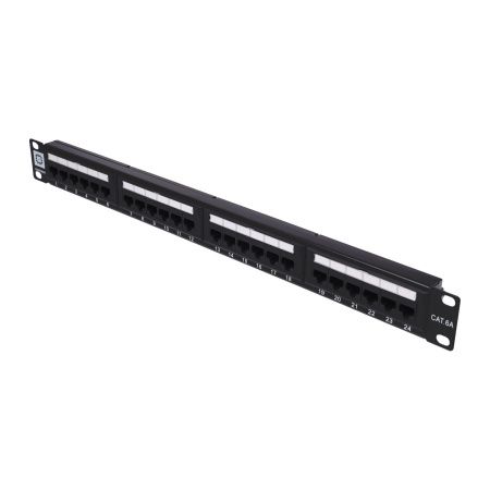 Pixietech kommutatsion paneli, 19" ekransizlangan, 1U, 24 port, cat.6a