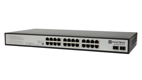 Pixietech PXT-S1501-24TP-2S boshqarilmaydigan PoE kommutatori