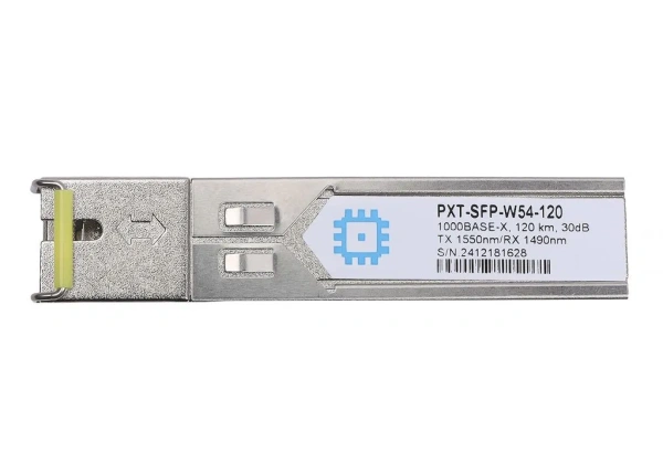 SFP WDM moduli, uzatish masofasi 120 km gacha (30 dB), 1550/1490 nm.